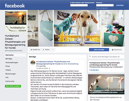 Hundephysio Ostsee auf Facebook